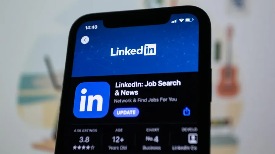 LinkedIn app open on a phone
