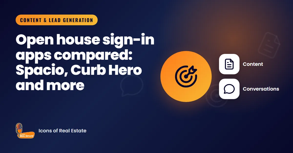Illustration for the guide comparing open house sign-in apps for real estate agents: Spacio, Curb Hero, Open Home Pro and BoldTrail