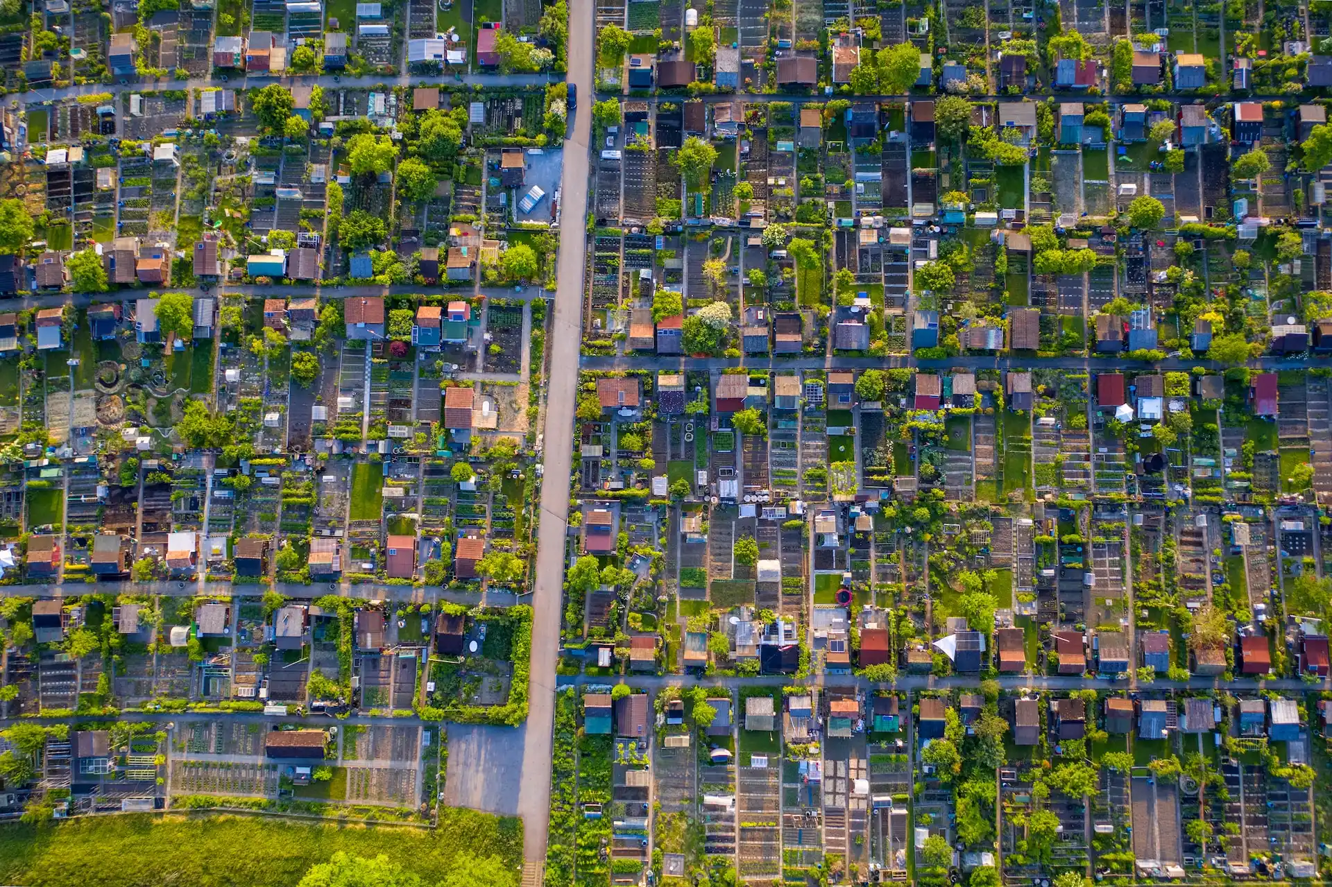 Land Plot with buildings Aerial View