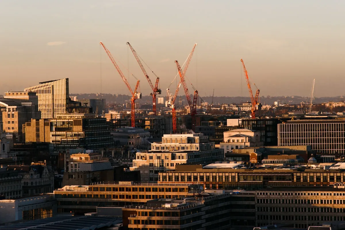 An industrial real estate under construction