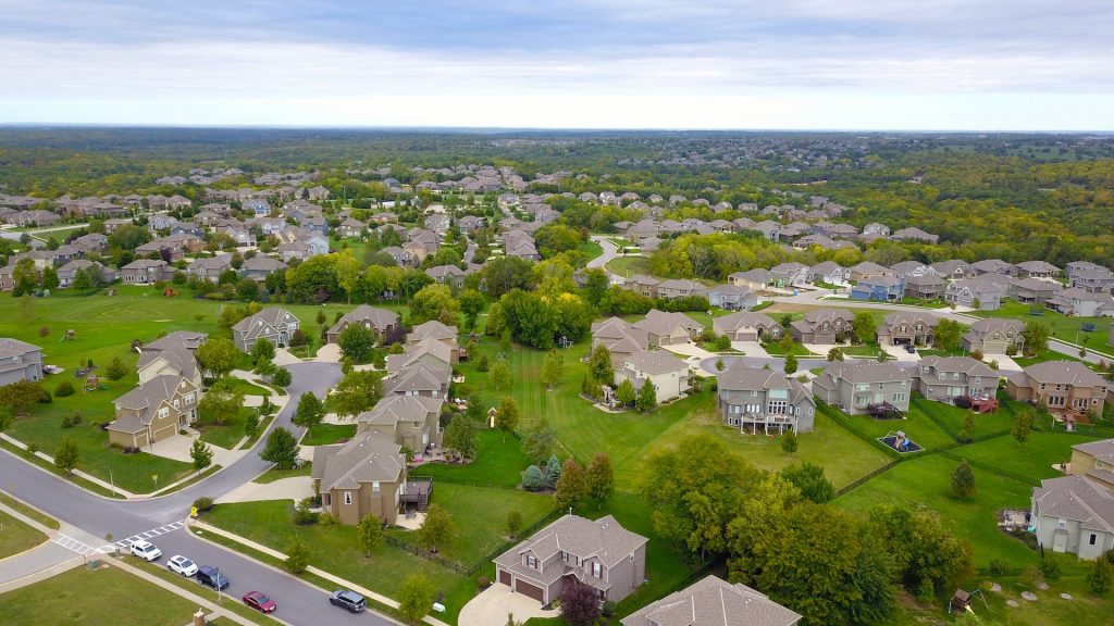 neighborhood drone footage