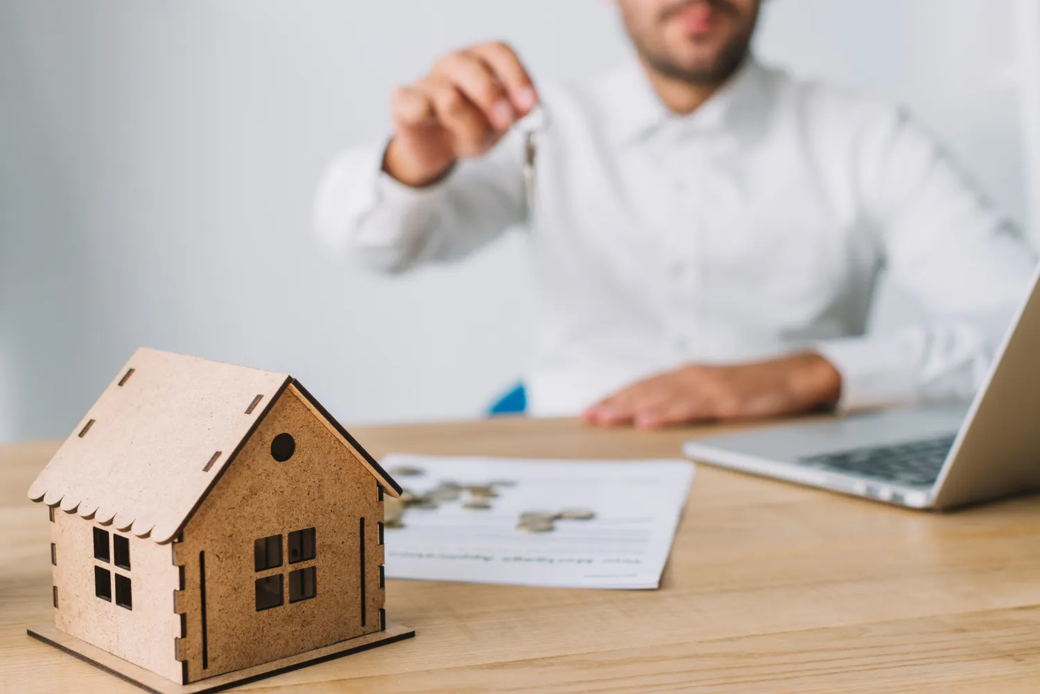 Real estate agent with keys