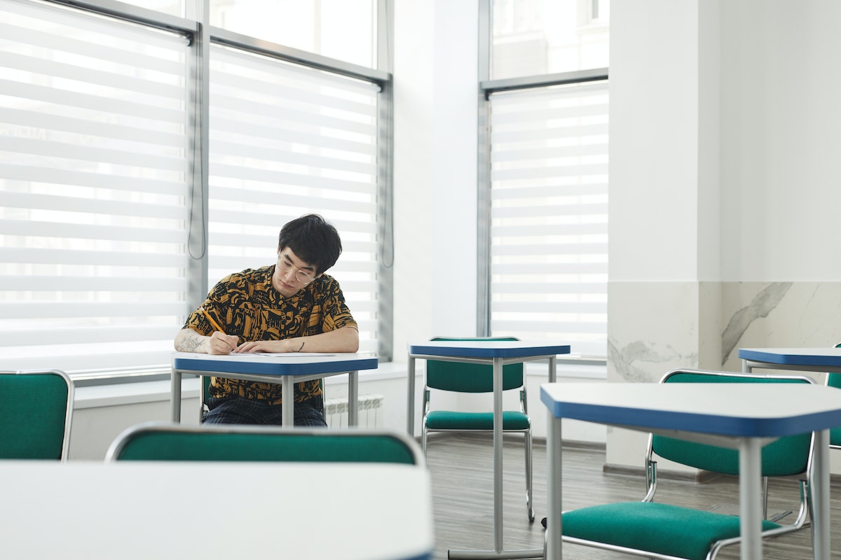 Student sitting the Real Estate Exam