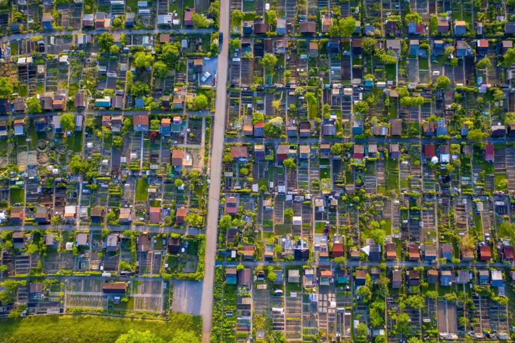 Land Plot with buildings Aerial View