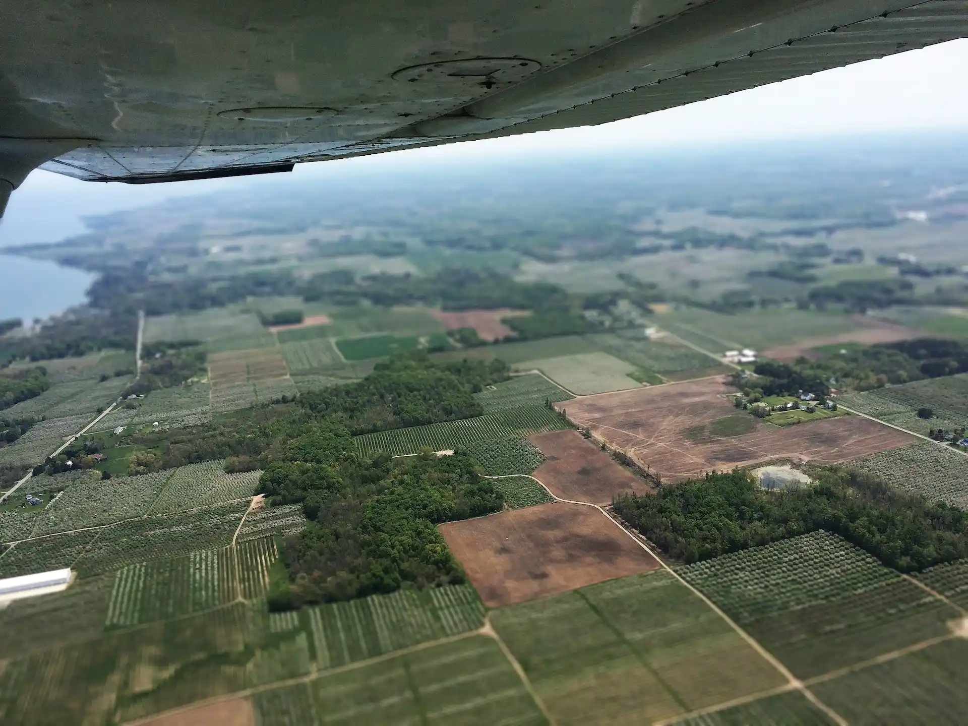 exploring rural areas from the airplane