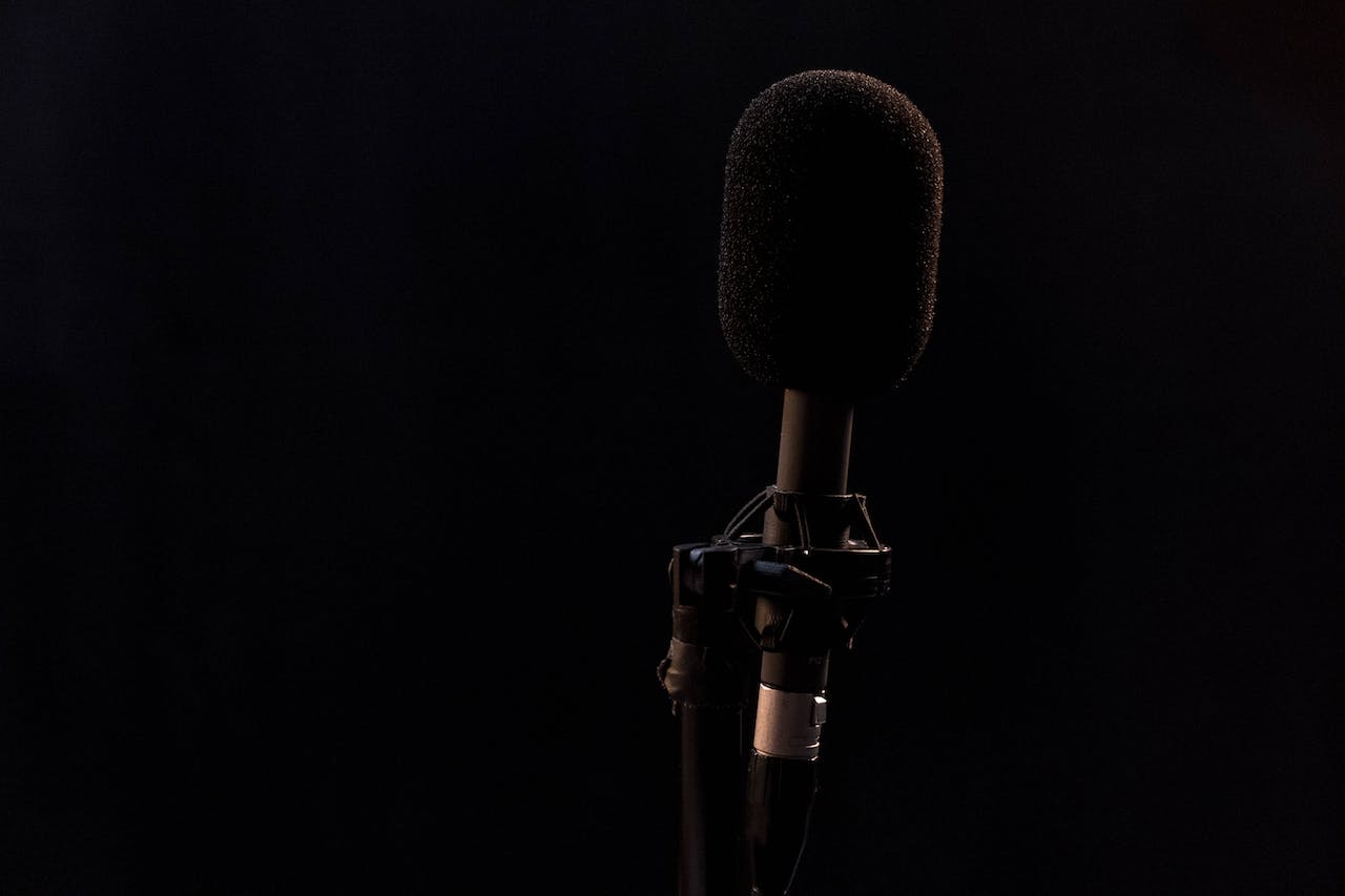 Microphone used for creating a podcast