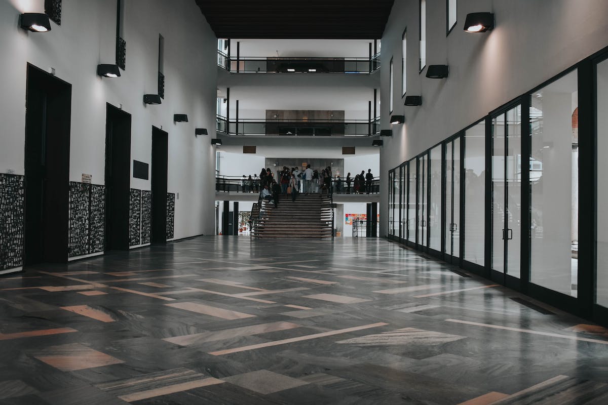 People on Stairs in an Office Building