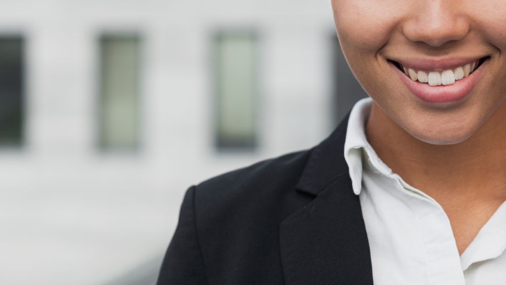 Business woman with beautiful smile