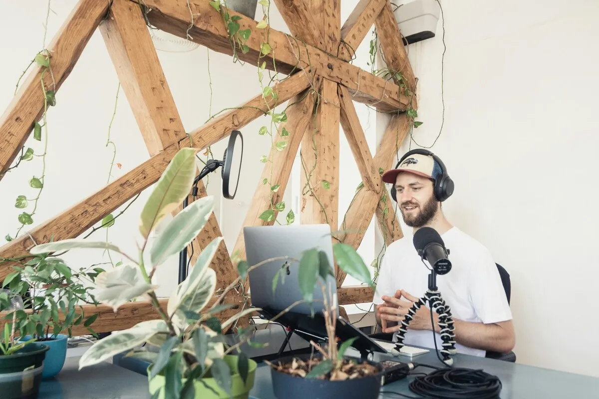 a podcast host