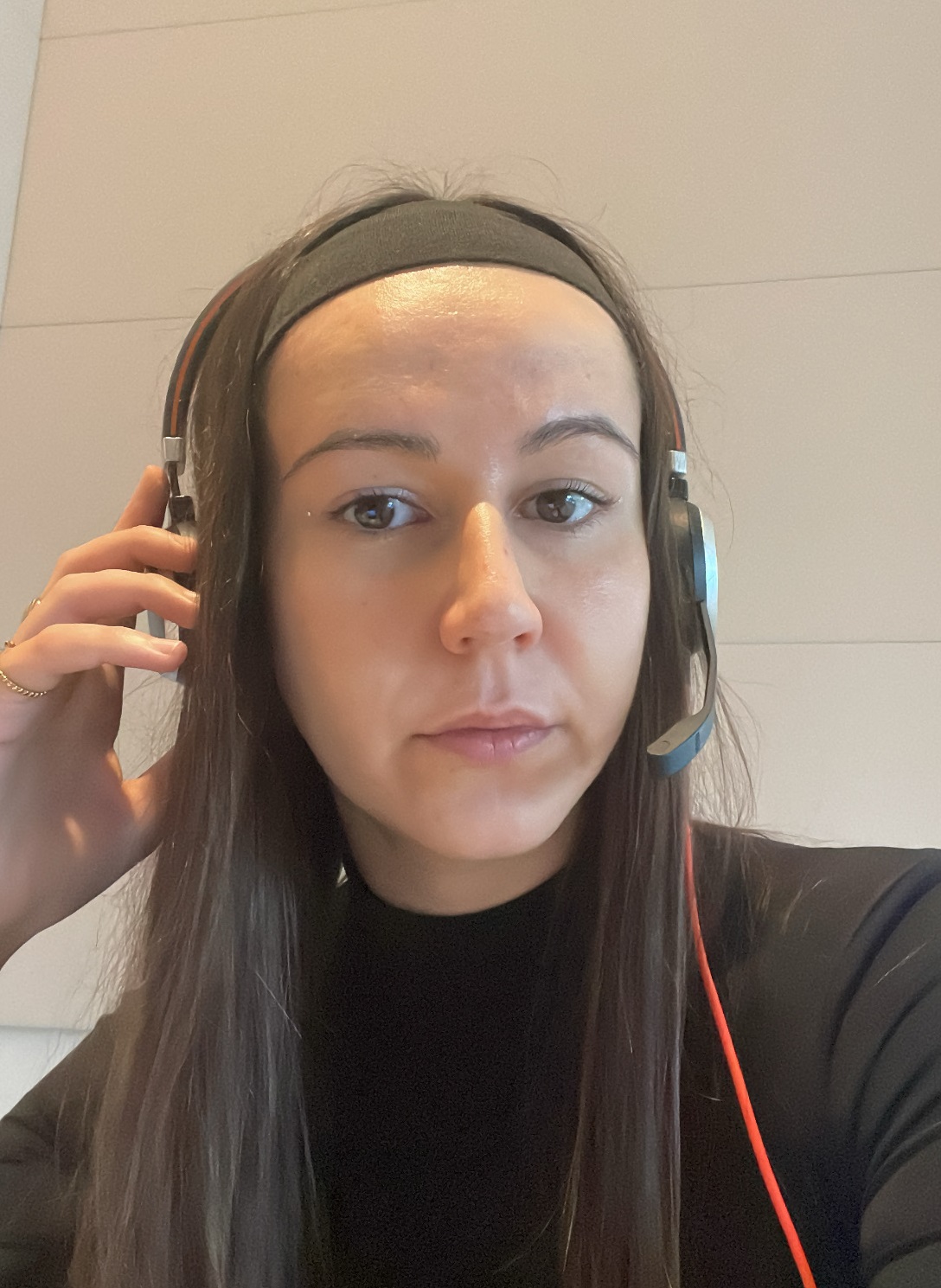 Joana with headset