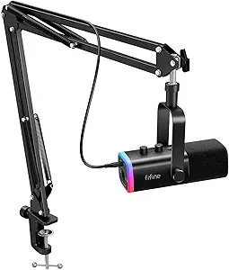 Podcast equipment - FIFINE USB/XLR Dynamic Microphone Set (Including Boom Arm)