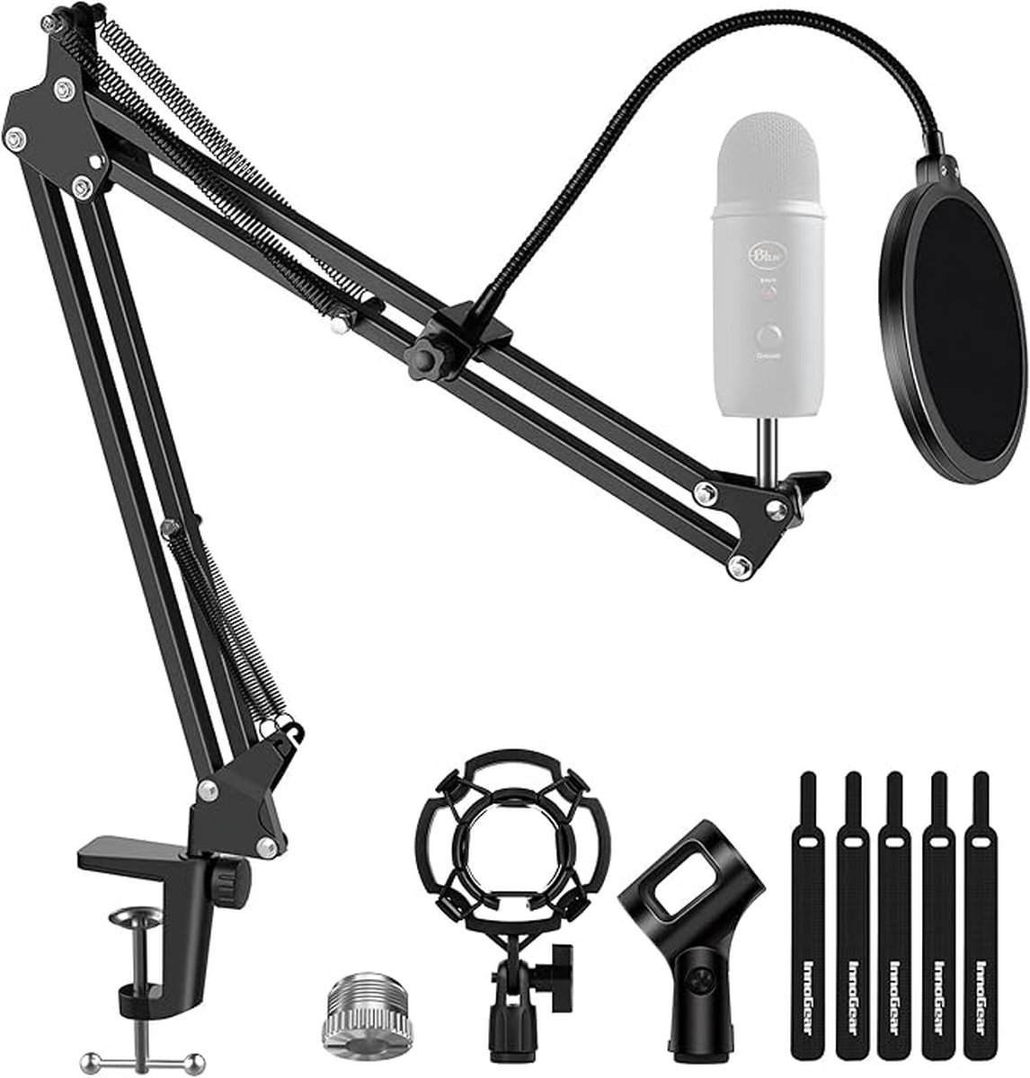 Podcast equipment - InnoGear Microphone Stand Mic Boom Arm for Blue Yeti
