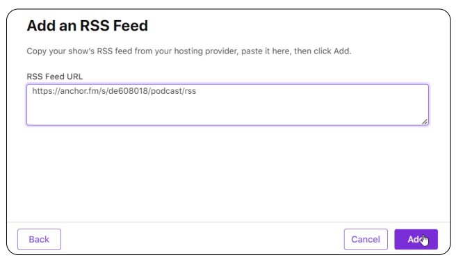 How to start a podcast on Apple by pasting the podcast RSS feed URL into Apple Podcasts Connect.